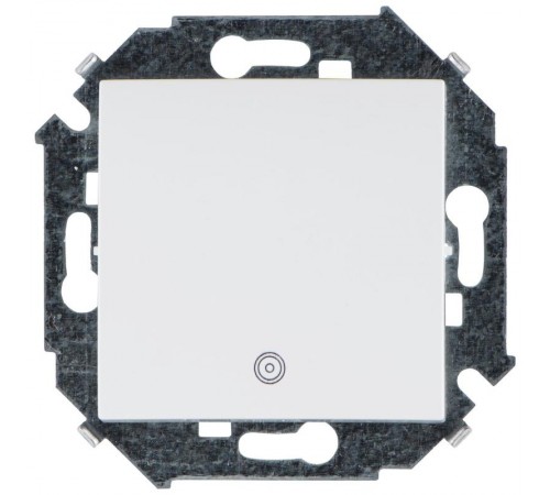 Simon 15 Белый Выключатель 1-кл кнопочный с пиктограммой, 16А 250В, винт. зажим  1591150-030  Simon