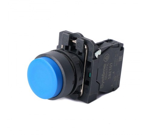 Кнопка SB5 в сборе модульная 22мм выступающая синяя с возвратом пластик 1НО  SB5AL61  SE