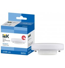Лампа светодиодная LED T75 таблетка 15Вт 230В 6500К GX53  LLE-T80-15-230-65-GX53  IEK