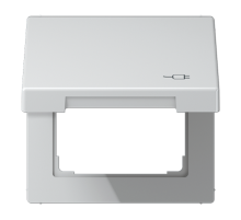 Рамка с подпружиненной крышкой для механизмов 50*50, с символом "Вилка"  AL2990KLSOC  Jung