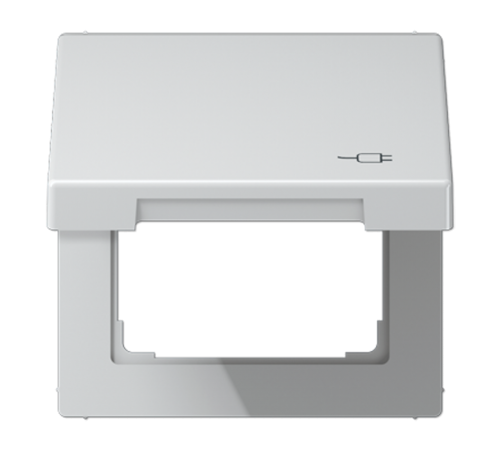 Рамка с подпружиненной крышкой для механизмов 50*50, с символом "Вилка"  AL2990KLSOC  Jung