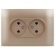 SKANDY Розетка 2-местная без з/к с з/ш 10А сб. SK-R09Sa песочный  SK-R23-10-K98-F  IEK
