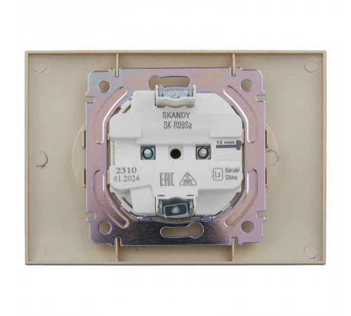 SKANDY Розетка 2-местная без з/к с з/ш 10А сб. SK-R09Sa песочный  SK-R23-10-K98-F  IEK