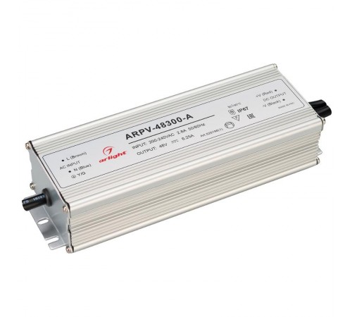 Блок питания ARPV-48300-A (48V, 6.25A, 300W) (Arlight, IP67 Металл, 3 года)  028198(1)  Arlight
