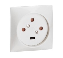 Розетка встраиваемая 3К+З - 20 А - 80x80 мм - на винтах - слоновая кость  055425  Legrand