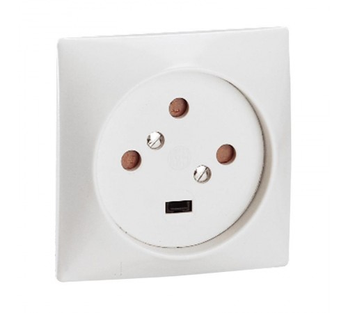 Розетка встраиваемая 3К+З - 20 А - 80x80 мм - на винтах - слоновая кость  055425  Legrand