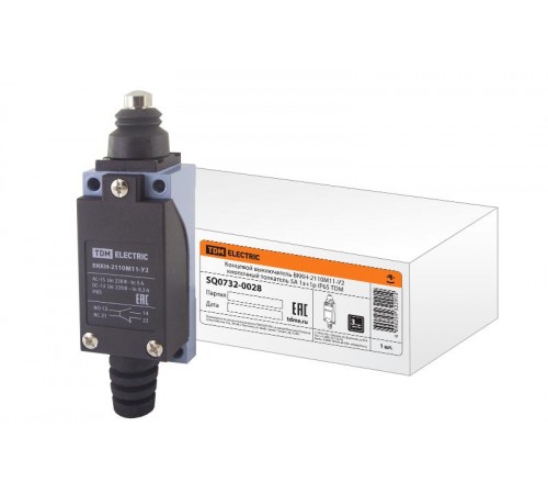 Концевой выключатель ВККН-2110М11-У2 кнопочный толкатель 5А 1з+1р IP65  SQ0732-0028  TDM