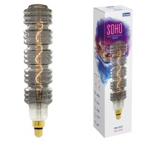 Лампа светодиодная LED-SF41-5W/SOHO/E27/CW CHROME/SMOKE GLS77CR LED SOHO. Хромированная/дымчатая колба. Спиральный филамент  UL-00005921  Uniel
