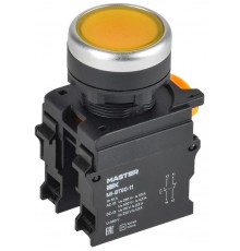 Кнопка d=22мм 1NO+1NC жёлтая MASTER  MI-BT60-11-3-22-K05  IEK
