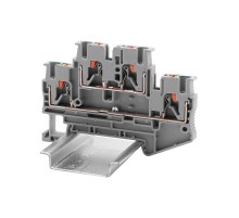 Клемма двухуровневая, проходной уровень и заземление, зажим push-in, 4 точки подключения, 2.5 кв.мм  VPRTT-2.5-L-PE  DKC