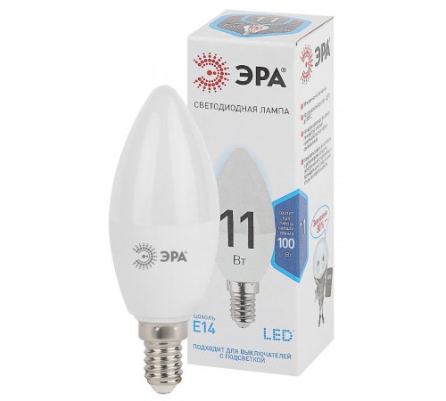 Лампа светодиодная LED 11Вт Е14 4000К СТАНДАРТ smd B35-11w-840-E14  Б0032982  ЭРА