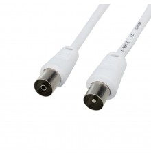 Шнур ТВ гнездо - ТВ штекер, длина 1,5 метра, белый  18-0002  REXANT