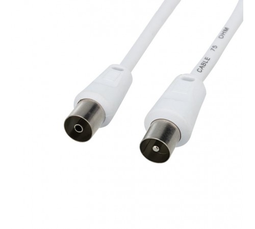 Шнур ТВ гнездо - ТВ штекер, длина 1,5 метра, белый  18-0002  REXANT