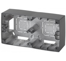 12-6102-12 ЭРА Коробка наклад. монтажа 2 поста, Эра12, графит  Б0043176  ЭРА