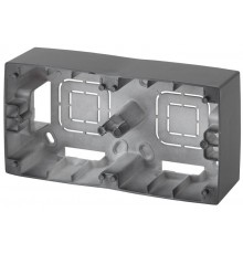 12-6102-12 ЭРА Коробка наклад. монтажа 2 поста, Эра12, графит  Б0043176  ЭРА