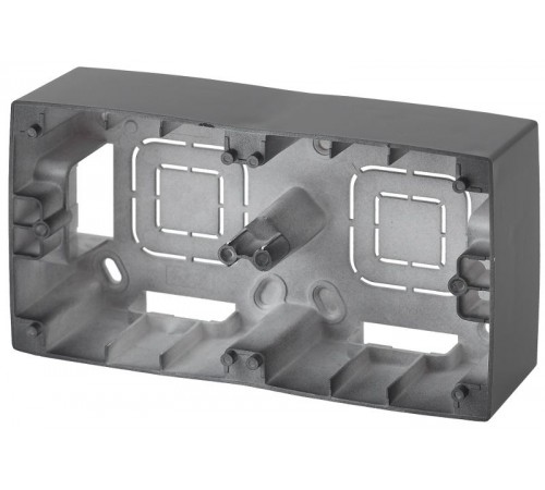 12-6102-12 ЭРА Коробка наклад. монтажа 2 поста, Эра12, графит  Б0043176  ЭРА