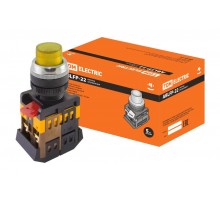 Кнопка ABLFP-22 желтый d22мм неон/230В 1з+1р   SQ0704-0031  TDM