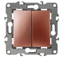 Переключатель двойной 12-1106-14 10АХ-250В,  медь  Б0019297  ЭРА