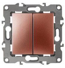 Переключатель двойной 12-1106-14 10АХ-250В,  медь  Б0019297  ЭРА