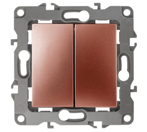 Переключатель двойной 12-1106-14 10АХ-250В,  медь  Б0019297  ЭРА