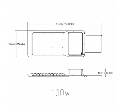 Светильник светодиодный консольный SPP-503-0-30K-100 100Вт 3000K 10000Лм КСС "Ш-с" DOB-SMD 48мм  Б0051838  ЭРА