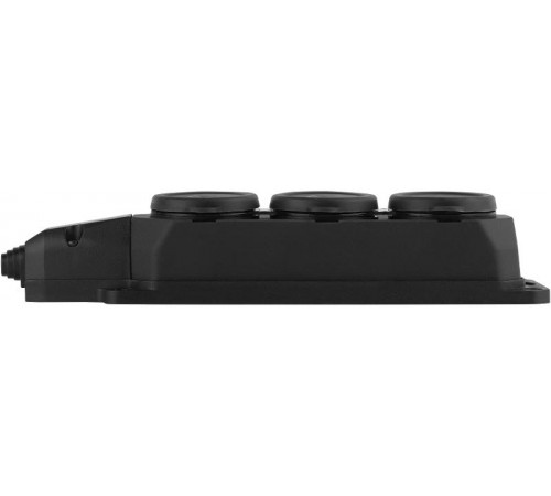 Колодка каучуковая с/з 3гн 16A IP44 черная K-3e-B-IP44 Б0044545  ЭРА