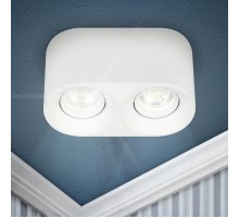 Светильник настенно-потолочный спот OL25-2 WH MR16/GU5.3, белый, поворотный  Б0054384  ЭРА