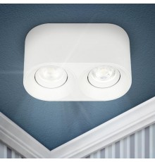 Светильник настенно-потолочный спот OL25-2 WH MR16/GU5.3, белый, поворотный  Б0054384  ЭРА