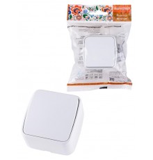 Выключатель 1-кл. открытой установки IP20 10А, белый "Дача" Народная  SQ1824-0001  TDM