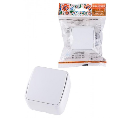 Выключатель 1-кл. открытой установки IP20 10А, белый "Дача" Народная  SQ1824-0001  TDM