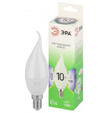 Лампа светодиодная  GREEN LINE LED BXS-10W-865-E14 GL E14 10 Вт свеча на ветру холодный свет  Б0067134  ЭРА