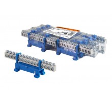 Шина "N" нулевая с изолятором на DIN-рейку 6x9мм стойка мал. 15 групп никелированная  SQ0801-0324  TDM