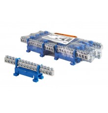 Шина "N" нулевая с изолятором на DIN-рейку 6x9мм стойка мал. 15 групп никелированная  SQ0801-0324  TDM