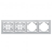 PFR00-9004-01 Рамка 4-местная горизонтальная, серия Эрна, белый  39057  STEKKER
