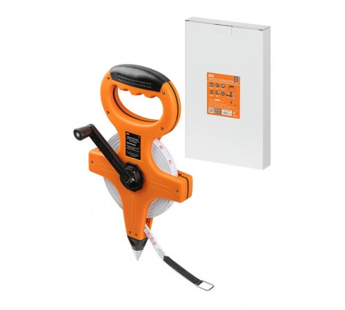 Мерная лента, 30 м х 13 мм, фибергласовое полотно, открытый корпус, штык для фиксации "Рубин"  SQ1018-0403  TDM