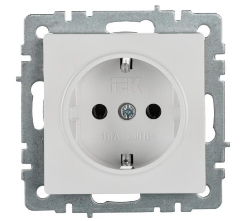 BRITE Розетка с заземлением без шторок 16А РС11-1-0-БрБ белый  BR-R11-16-K01  IEK