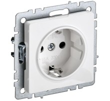 BRITE Розетка с заземлением без шторок 16А РС11-1-0-БрБ белый  BR-R11-16-K01  IEK