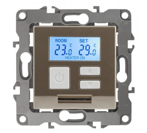 12-4111-04  Терморегулятор универс. 230В-Imax16А, IP20, Эра12, шампань  Б0031274  ЭРА