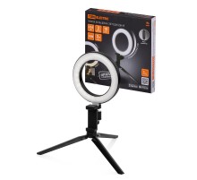 Лампа кольцевая светодиодная 16 см, 6 Вт, 2700-6400 К, штатив наст., диммер, USB  SQ0373-0301  TDM