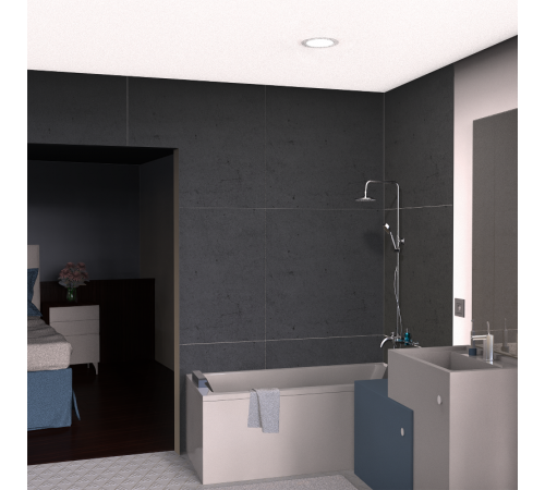 Светильник  Basic Downlight круг 5W 400lm 4000K 185-250V IP54 90*44 белый LED 1/40  9033420205  Gauss