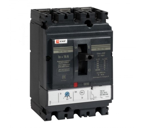 Выключатель автоматический ВА-99C (Compact NS) 160/16А 3P 36кА EKF  mccb99C-160-16  EKF