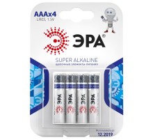 Батарейка щелочная (алкалиновая)  LR03-4BL (120/960/30720) (AAA)   C0038451  ЭРА