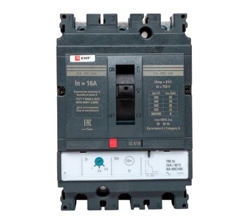 Выключатель автоматический ВА-99C (Compact NS) 160/16А 3P 36кА EKF  mccb99C-160-16  EKF