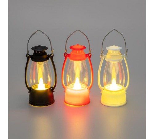Набор из 3 фонарей со свечкой 9,5см, цвет корпуса белый/красный/черный  513-021  NEON-NIGHT