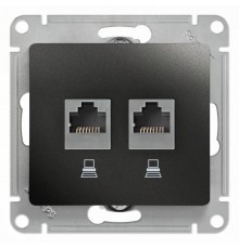 Glossa Антрацит Розетка 2-ая компьютерная RJ45+RJ45, кат.5E  GSL000785KK  SE