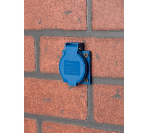 Розетка 112 панельная скрытая с крышкой 2Р+PЕ 16А 220В IP44 EKF  ps-112-16-220  EKF