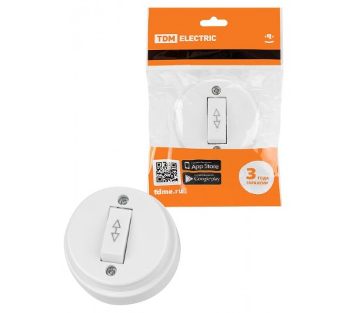 Переключатель на 2 направления 1-кл. открытой установки IP20 10А белый "Ретро"  SQ1806-0506  TDM