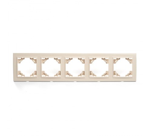 Рамка пятиместная горизонтальная, серия Эрна, PFR00-9005-02, слоновая кость  39621  STEKKER
