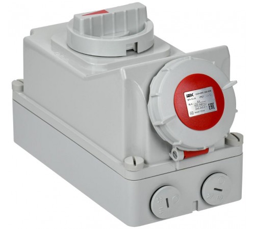 Розетка с механической блокировкой ССИ-815 16А-6ч 380В 3P+PE+N IP67  PSR12-016-5-5-67  IEK