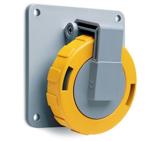Розетка панельная с угловым фланцем 332RAU4W, 32A, 3P+E, IP67, 4ч2CMA166960R1000 ABB